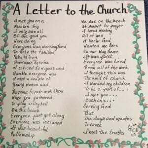 A Letter To The Church poem