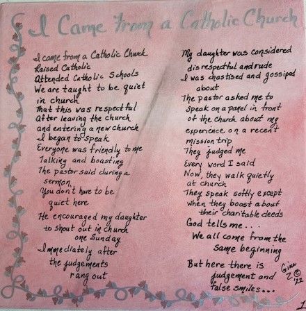 A handwritten poem about a religion